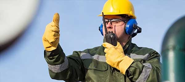 man with radio